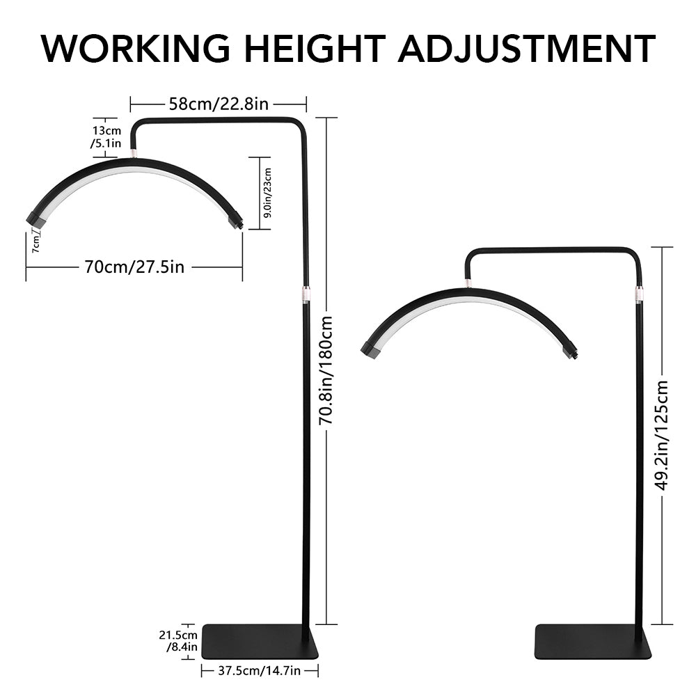 LED Floor Light for Lash Extensions, Half Moon Light LED for Eyelash Extension