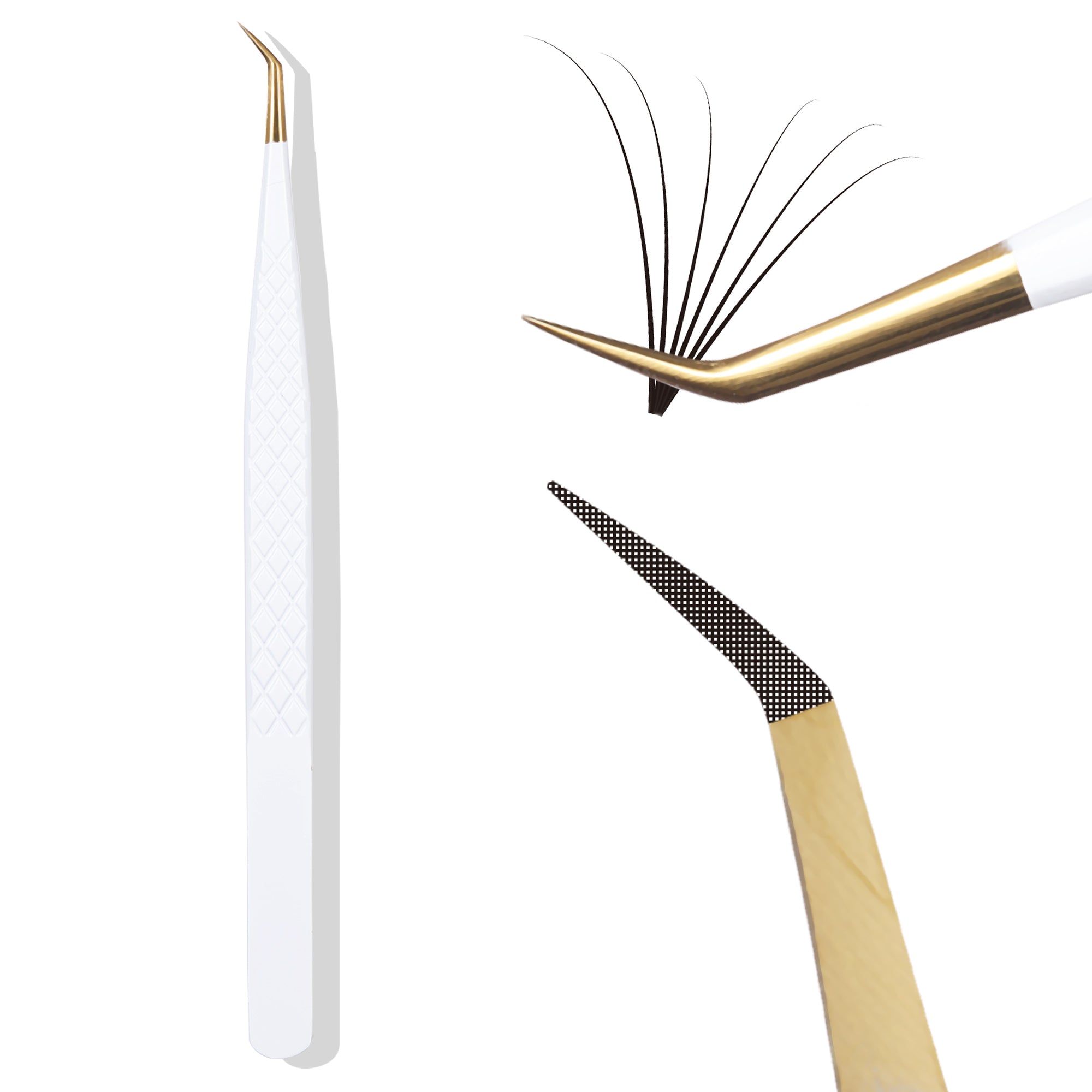 FIBER TIP TWEEZERS-WHITE