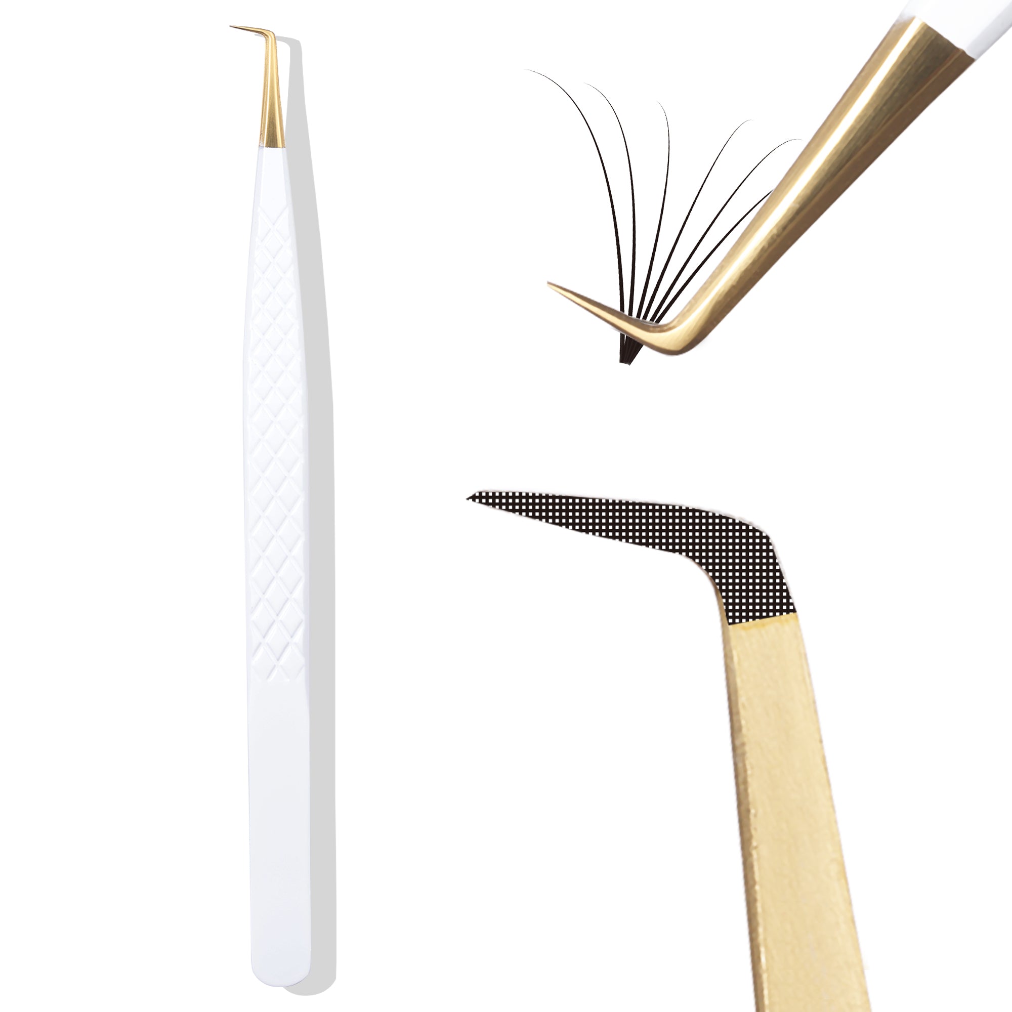 FIBER TIP TWEEZERS-WHITE